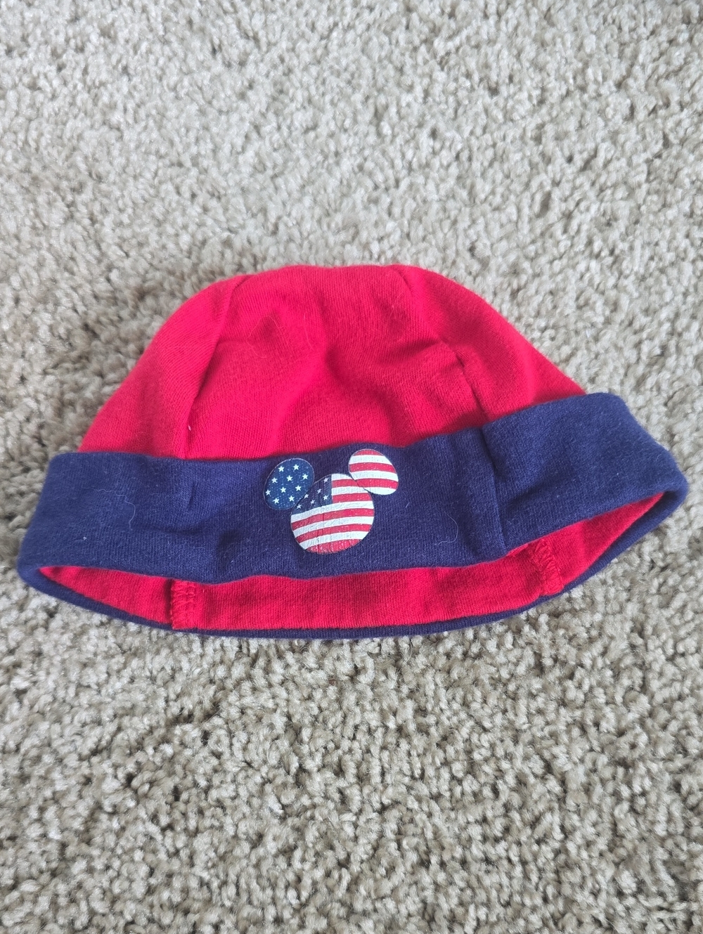 Red & Navy Baby Bucket Hat with Patriotic Mickey Accent
